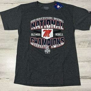 Ole Miss 2022 National Championship Baseball Tee Size Small NWT